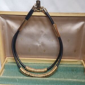 Elegant Black and Gold Necklace Choker